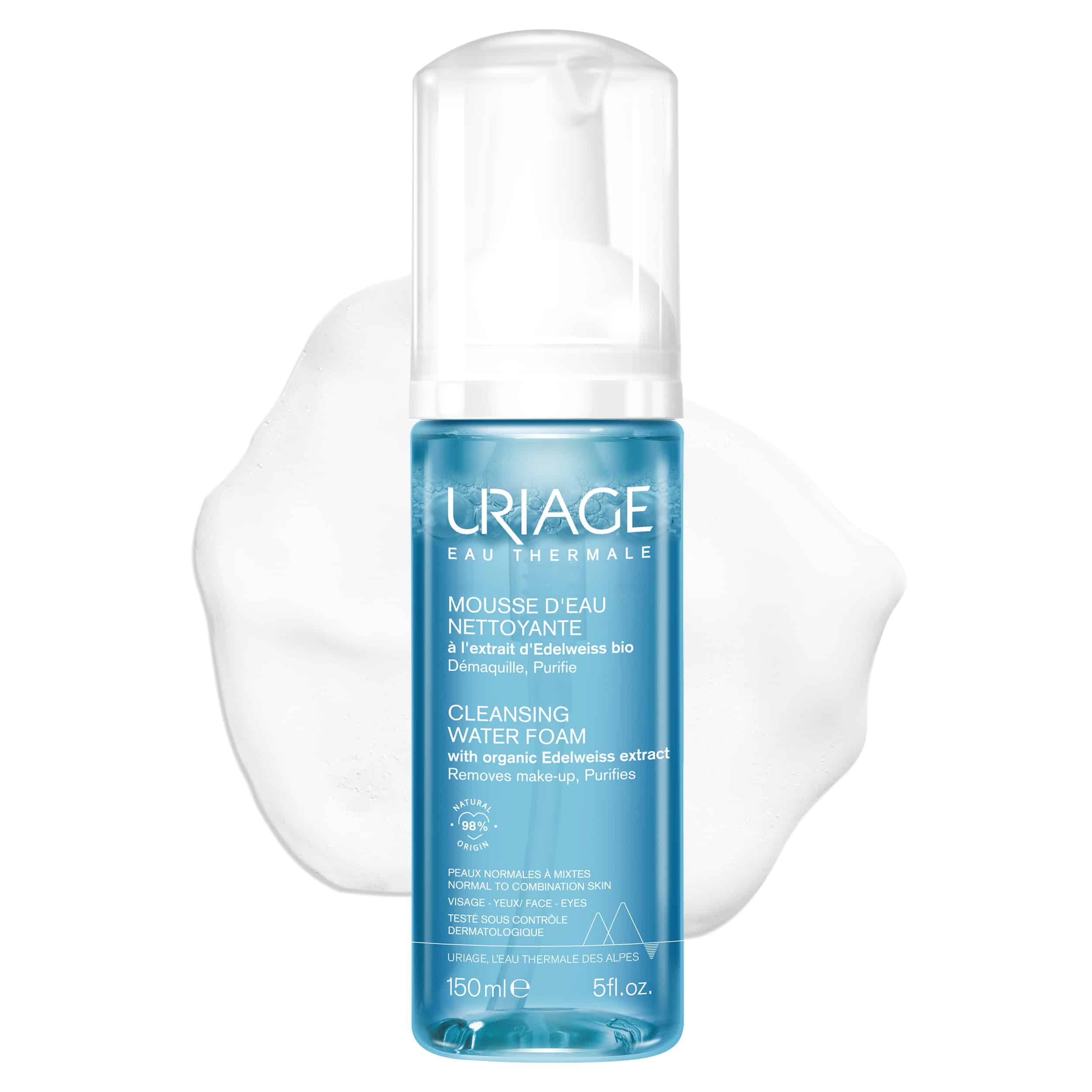 URIAGE - Mousse D'Eau Nettoyante a l'extrait d'Edelweiss bio - 150ml PNM